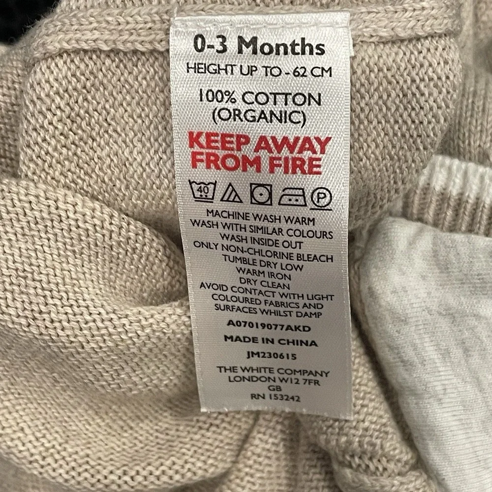 The Little White Company Baby Knitted Romper Organic Cotton 0-3 Months Reindeer
